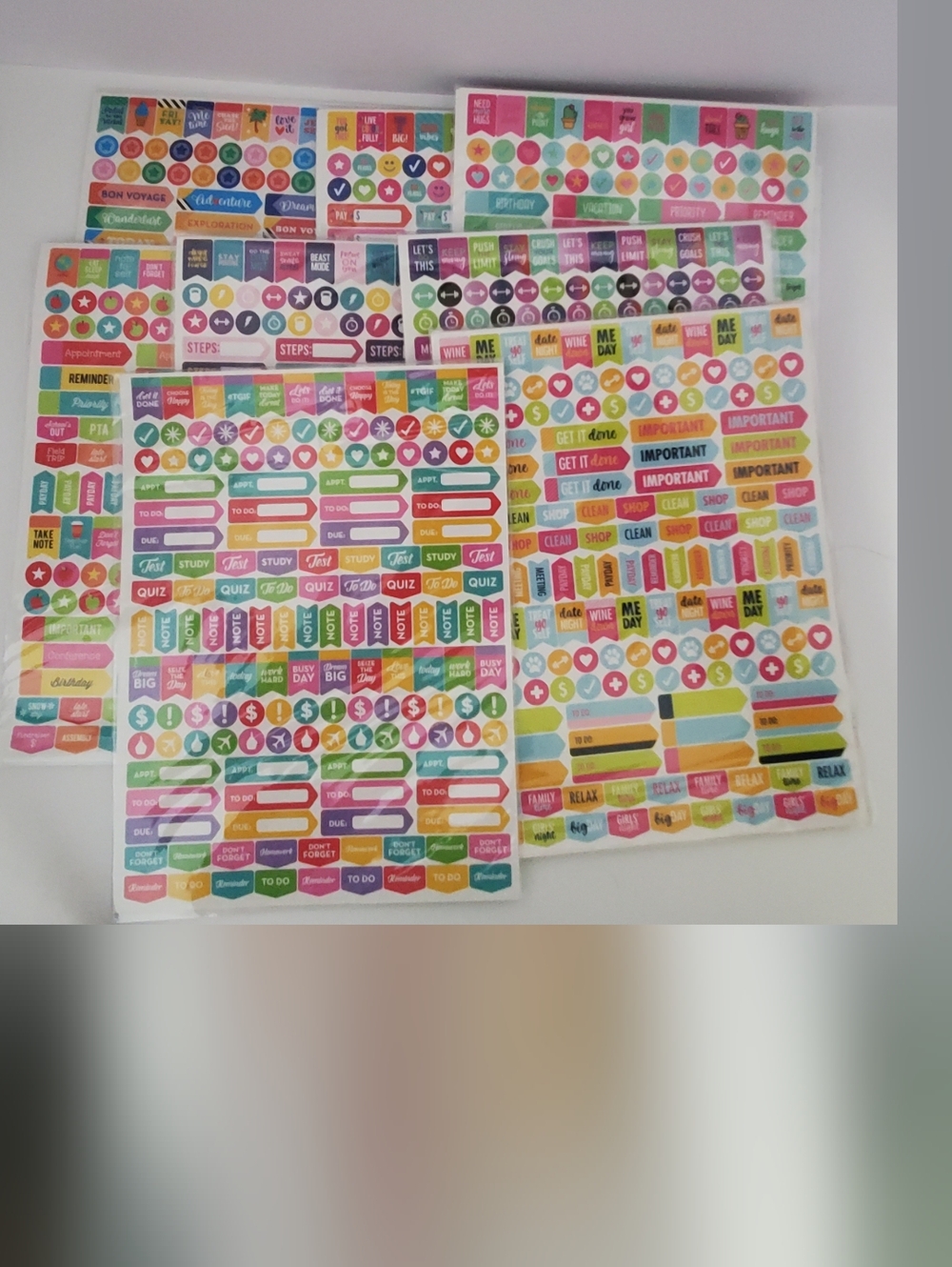 Colorful Planner Sticker Sheets - Bright Multicolor 9 Packs 300 Each  Sticker